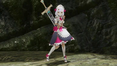 Genshin Impact Noelle with weapon